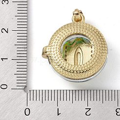 Brass Micro Pave Cubic Zirconia with Glass Pendents&nbsp;KK-Q815-05G