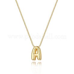 Brass Initial Pendant Box Chain Necklaces for Women&nbsp;FS-WG5C822-01