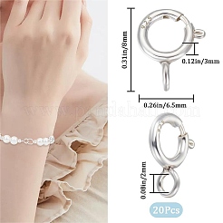 20Pcs 925 Sterling Silver Spring Ring Clasps&nbsp;STER-BBC0005-46S