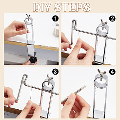 ステンレス鋼巻き取りロッドセット  ステンレス鋼色  24x3x4cm&nbsp;TOOL-WH0053-39