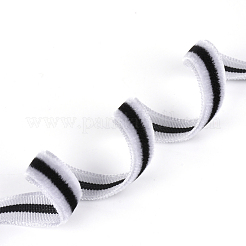 シングルフェイスベルベットリボン  ストライプリボン  ツートン  グレー  3/8インチ（9.5mm）  約50ヤード/ロール（45.72メートル/ロール）&nbsp;OCOR-Q043-9.5mm-05