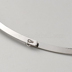 亜鉛合金チョーカーネックレスの作り方  硬いネックレス  プラチナ  内径：5.31インチ（13.5cm）  4mm&nbsp;LS-NJEW-WH0002-250A-P