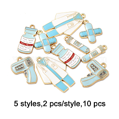 10Pcs 5 Styles Medical Theme Alloy Enamel Pendants&nbsp;FIND-FP0002-81