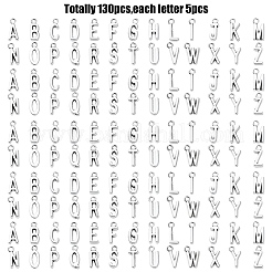 130pcs26スタイルチベットスタイルアロイペンダント  a～zの文字  15.5~17x6~11x2mm  穴：2mm  約5個/スタイル&nbsp;FIND-YW0004-79