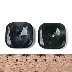 天然石インディアン瑪瑙ペンダント  丸みを帯びた四角い安全コインチャーム  29.5~30x29.5~30x7~7.5mm  穴：5~5.3mm&nbsp;G-Q602-02F
