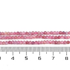 天然のピンクトルマリンビーズ連売り  多面カット  ロンデル  3x2~2.5mm  穴：0.7mm  約167~209個/連  15.20~15.35インチ（38.6~39cm）&nbsp;G-F782-A04-01