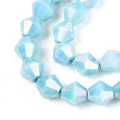 Anti-Tarnish Electroplate Glass Beads Strands&nbsp;GLAA-T025-8mm-12D