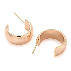 Rack Plating C-Shaped Brass Stud Earrings&nbsp;EJEW-M090-04G