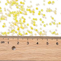 不透明色光沢ガラスシードビーズ12/0個  丸い穴  ラウンド  きいろ  1.8~2x1.3~1.5mm  穴：0.7mm  約56250個/ポンド&nbsp;SEED-A030-09C