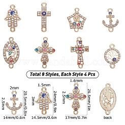 Alloy Rhinestone Links Connectors&nbsp;ALRI-SC0001-09LG
