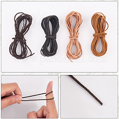 5m DIY つや消し牛革コード  洋服アクセサリー  ラウンド  ココナッツブラウン  1.5mm  約5.47ヤード（5m）/セット&nbsp;OCOR-GF0004-97A-02