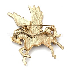 女性用衣類用ペガサス合金エナメルピン  ライトゴールド  ピンク  66.5x57mm&nbsp;JEWB-F043-03