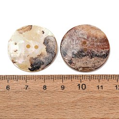 天然あこや貝ボタン2つ穴  フラットラウンド  ミックスカラー  28x2mm  穴：2mm&nbsp;SH-CBA1323-01B