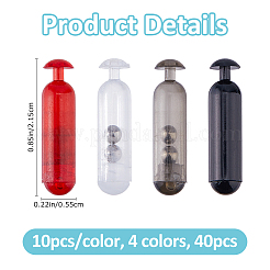 40個 4色 PVC&ステンレススチール 釣りルアー ベイト ラトル  ラトル釣りビーズ  コラム  ミックスカラー  21.5x5.5mm  10個/カラー&nbsp;FIND-FH0017-57