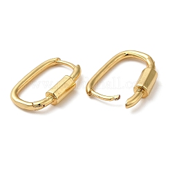 女性用ラックメッキ真鍮オーバルフープピアス  鉛フリー＆カドミウムフリー  長持ちメッキ  18KGP本金メッキ  20.5x14x4mm&nbsp;EJEW-Z019-06G