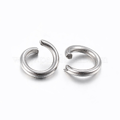 変色しにくい304ステンレススチール製オープン丸カン  ステンレス鋼色  9x0.8mm  20ゲージ&nbsp;LS-STAS-H437-9x0.8mm