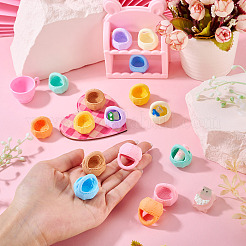 16Pcs 8 Colors Resin Flower Basket Miniature Ornaments&nbsp;DJEW-TA0001-37