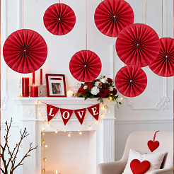 6Pcs Paper Fans Flower for Wedding Birthday Carnival Welcome Party Decorations&nbsp;DIY-WH0504-964