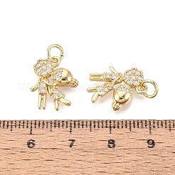 Valentine's Day Brass Micro Pave Clear Cubic Zirconia Pendants&nbsp;KK-Q072-13G