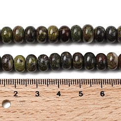 天然石ドラゴンブラッドビーズ連売り  ロンデル  8.5x5.5mm  穴：1mm  約73個/連  15.35''（39センチメートル）&nbsp;G-A280-A26-02