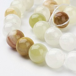 天然石ビーズ連売り  花翡翠（アフガニスタン翡翠）  ラウンド  10mm  穴：1mm  約40個/連  15~16インチ&nbsp;X-GSR10mmC008