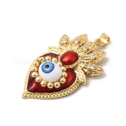 Brass Micro Pave Cubic Zirconia Pendants&nbsp;KK-H267-101G-01