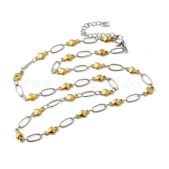 304 Stainless Steel Heart Link Chain Necklaces for Women&nbsp;NJEW-A046-02B-GP