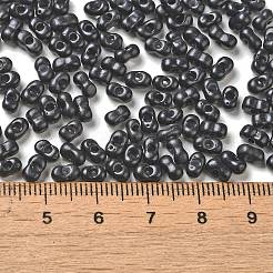 焼付塗装ガラスシードビーズ  ピーナッツ  ブラック  5.5~6x3~3.5x3mm  穴：1~1.2mm  約4000個/ポンド&nbsp;SEED-K009-01A-02