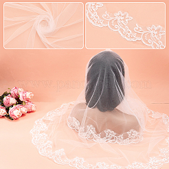 Cloth Mesh Bridal Veils&nbsp;OHAR-WH0033-016B
