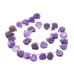 天然石アメジストビーズ連売り  ティアドロップ  12~20x5~15x3~7mm  穴：0.8mm  約24個/連  15.04''（38.2センチメートル）&nbsp;G-E569-R07