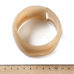 ツートンカラーのアクリル製バングル  女性用幅広バングル  バリーウッド  内径：2.28~2.30インチ（5.8~5.85cm）&nbsp;BJEW-F538-02B