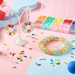 80G 10 Colors Baking Paint Glass Twist Bugle Beads&nbsp;SEED-TA0001-47