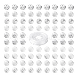 100個8mmナチュラルハウライトラウンドビーズ  10mの弾性水晶糸付き  DIYストレッチブレスレット作成キット用  8mm  穴：1mm&nbsp;DIY-LS0002-24