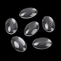 透明な楕円形のガラスカボション  透明  30x20x6mm&nbsp;X-GGLA-R022-30x20
