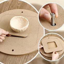 中密度繊維板 (MDF) ポータブル粘土ウェッジング ボードが組み込まれています。  粘土工芸品アートセラミックス陶器ツール用  304ステンレス鋼のネジと蝶ナット付き  正方形  200x200x5mm&nbsp;AJEW-PH0006-65B