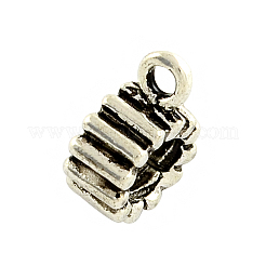 チベットスタイルの合金チューブベイル  ループベイル  無鉛の  アンティークシルバー  12x8x5mm  穴：2mm  内径：4mm  約869個/1000g&nbsp;TIBE-30172-AS-LF