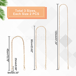 6Pcs 3 Styles Iron Curb Chain Bag Strap&nbsp;FIND-WR0001-21G