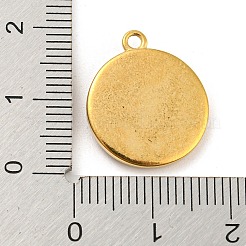 304ステンレスペンダント  フラットラウンド、祈りの手のチャーム付き  ゴールドカラー  18.5x16x2mm  穴：1.6mm&nbsp;LS-STAS-C082-04G