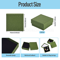 12Pcs Cardboard Paper Jewelry Storage Boxes with Sponge&nbsp;CON-TA0001-43B