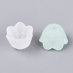 つや消し透明アクリル製フラワービーズキャップ  ミックスカラー  10x9x6.5mm  穴：1.5mm&nbsp;X-OACR-Q203-01