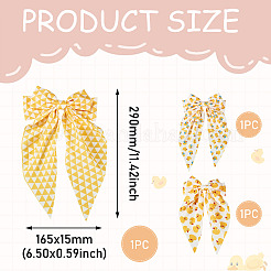 女性用 女の子用 布製ヘアバレッタ 3個 3色  蝶結び  ミックスカラー  290x165x15mm  1pc /カラー&nbsp;OHAR-TA0001-15
