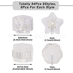 64Pcs 8 Style Silicone Ear Nuts&nbsp;SIL-KS0001-01