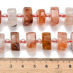 天然鉄含有石英ビーズ連売り  ナゲット  多面カット  プラスチック製のビーズと  14~16x14~16x7~9mm  穴：1.4~1.8mm  約28~31個/連  15.04~15.24インチ（38.2~38.7cm）&nbsp;G-L642-H12-7x14mm