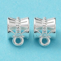 チベットスタイルの合金チューブベイル  ループベイル  保釈ビーズ  コラム  鉛フリー＆カドミウムフリー  銀  9x7x7mm  穴：2mm  約1250個/1000g&nbsp;TIBE-30047-S-RS