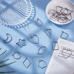 22Pcs 11 Styles 304 Stainless Steel Pendants&nbsp;STAS-WR0001-41