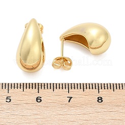 Rack Plating Brass Teardrop Stud Earrings&nbsp;X-EJEW-R150-05G