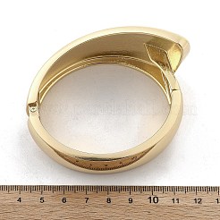 女性用合金ヒンジ付きバングル  ゴールドカラー  1-5/8インチ（4cm）  内径：2インチ（5.15cm）x2-3/8インチ（6.1cm）&nbsp;BJEW-D312-05G