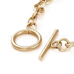 Unisex 304 Stainless Steel Cable Chain Bracelets&nbsp;X-BJEW-P245-39G