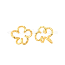 中空の花925スターリングシルバースタッドピアス  ゴールドカラー  9x9.5mm&nbsp;EJEW-S271-03G