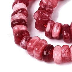 染色された天然水晶ビーズ連売り  ナゲット  ヒシビーズ  クリムゾン  6~13x6~13x3~6mm  穴：1~1.2mm  約80~86個/連  14.37~15.75インチ（36.5~40cm）&nbsp;G-N359-16A-10